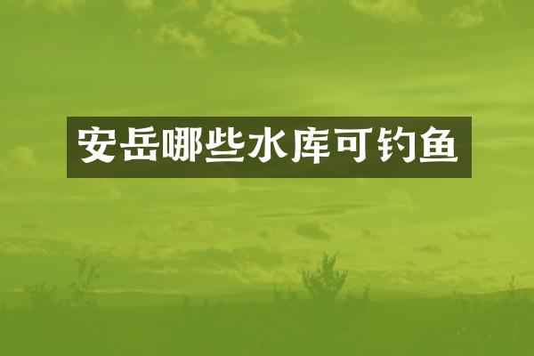 安岳哪些水库可钓鱼