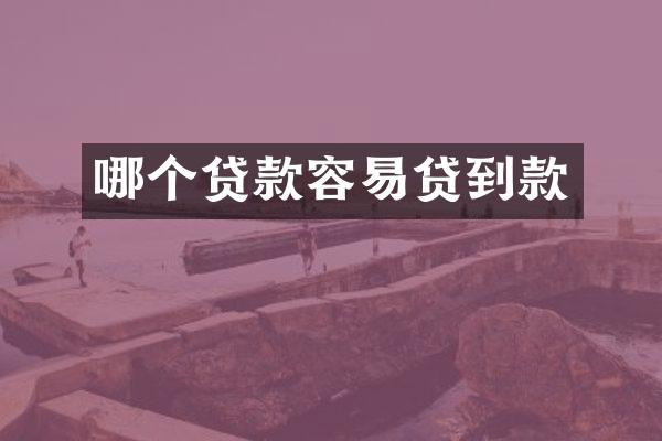 哪个贷款容易贷到款