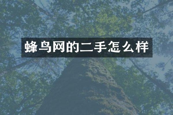 蜂鸟网的二手怎么样