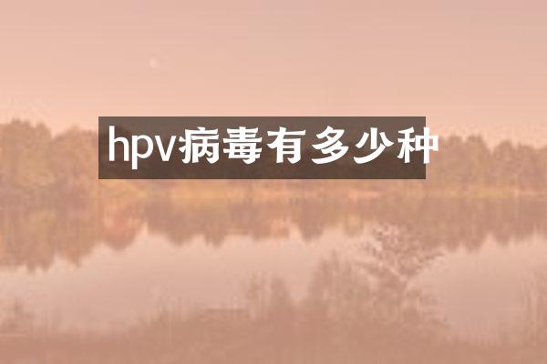 hpv病毒有多少种