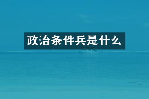 政治条件兵是什么