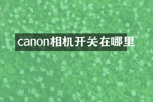 canon相机开关在哪里