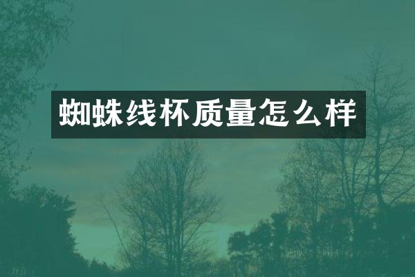 蜘蛛线杯质量怎么样
