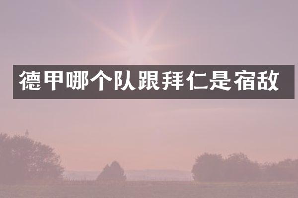 德甲哪个队跟拜仁是宿敌