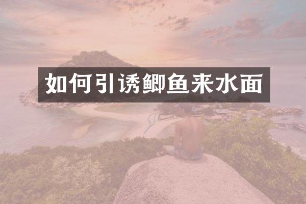 如何引诱鲫鱼来水面