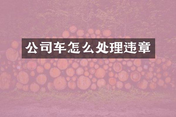 公司车怎么处理违章