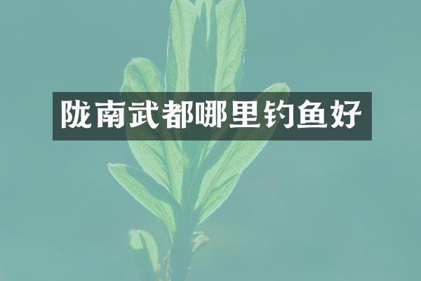 陇南武都哪里钓鱼好