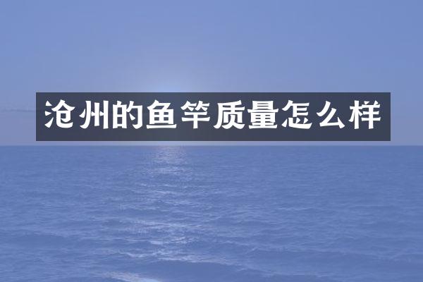 沧州的鱼竿质量怎么样