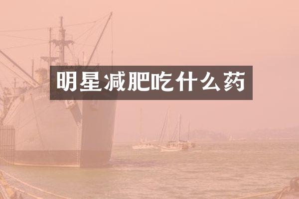 明星减肥吃什么药