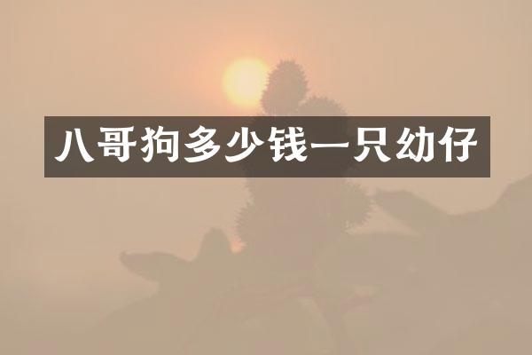 八哥狗多少钱一只幼仔