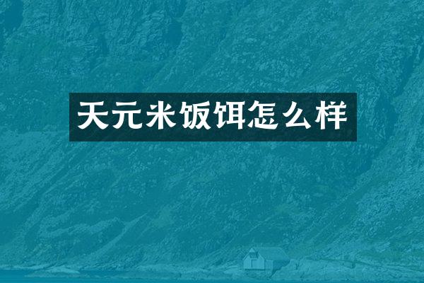 天元米饭饵怎么样