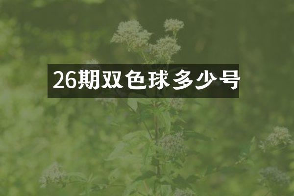 26期双色球多少号