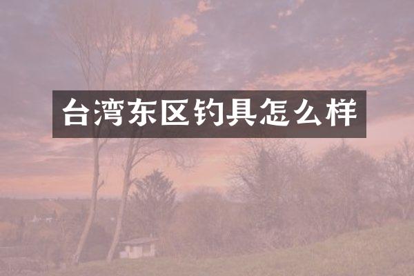 台湾东区钓具怎么样