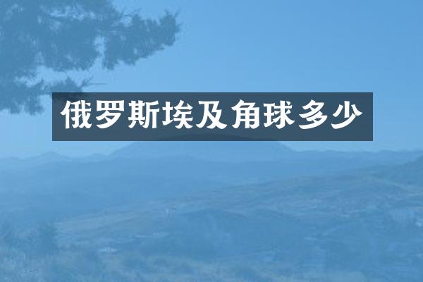 俄罗斯埃及角球多少