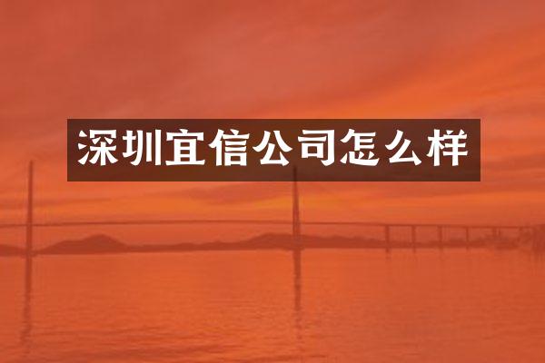 深圳宜信公司怎么样