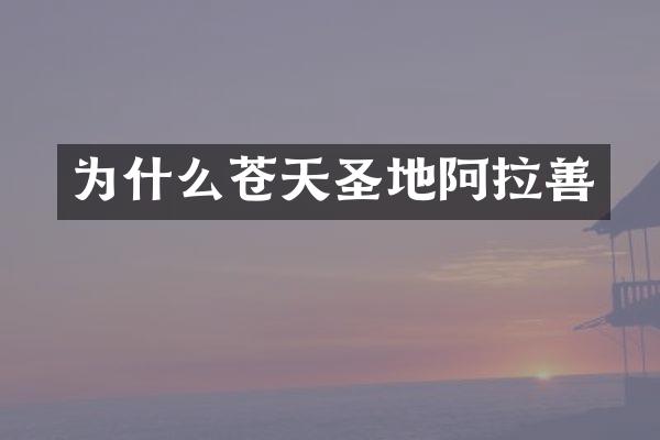 为什么苍天圣地阿拉善
