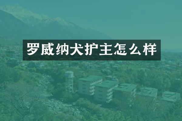 罗威纳犬护主怎么样