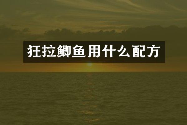 狂拉鲫鱼用什么配方