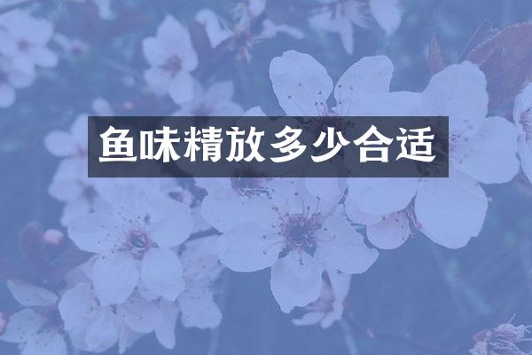 鱼味精放多少合适