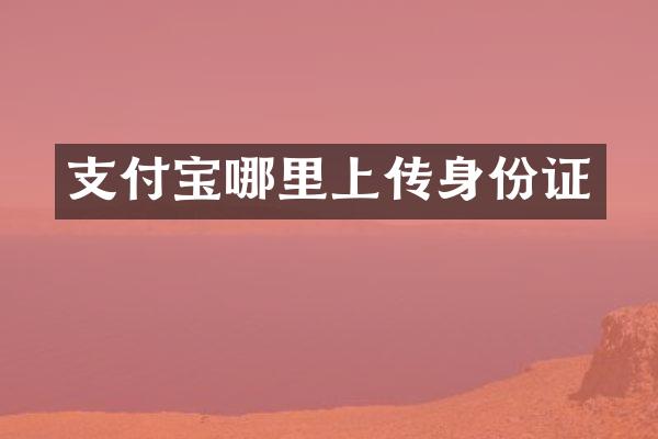 支付宝哪里上传身份证