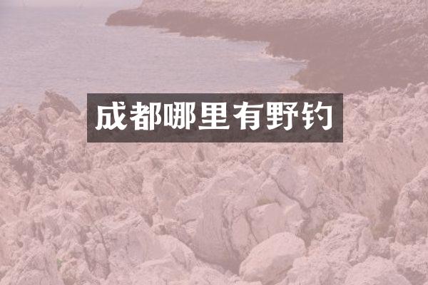 成都哪里有野钓