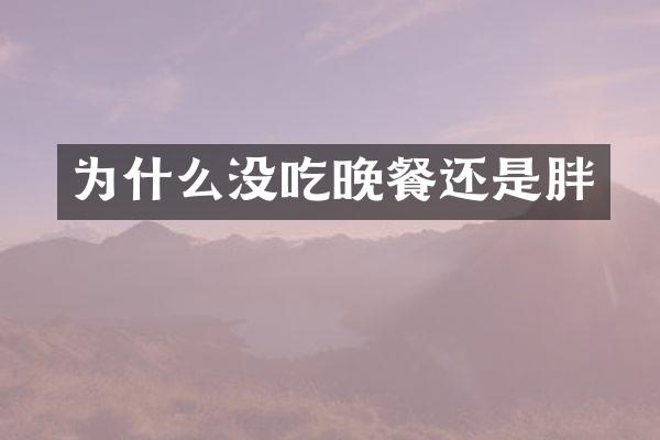 为什么没吃晚餐还是胖