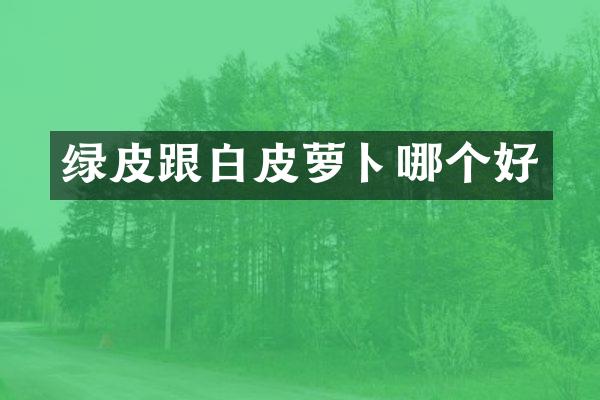 绿皮跟白皮萝卜哪个好