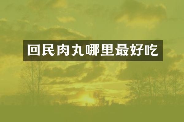回民肉丸哪里最好吃