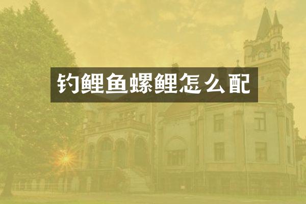 钓鲤鱼螺鲤怎么配