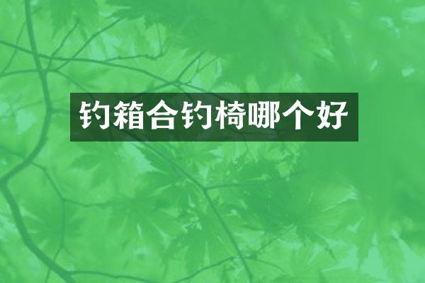 钓箱合钓椅哪个好