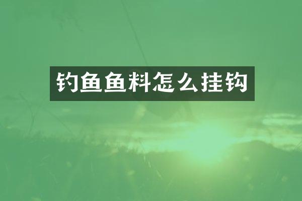 钓鱼鱼料怎么挂钩