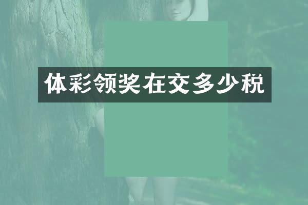 体彩领奖在交多少税