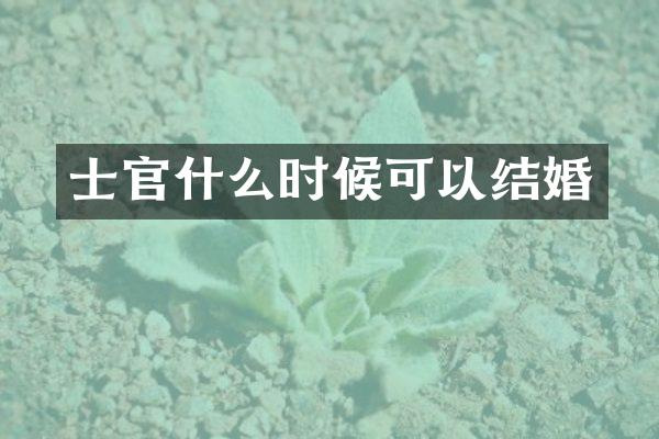士官什么时候可以结婚