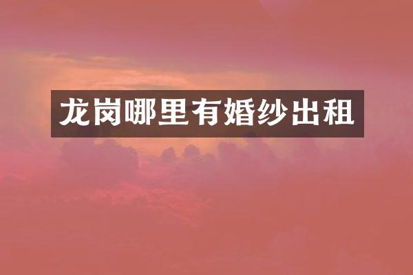 龙岗哪里有婚纱出租