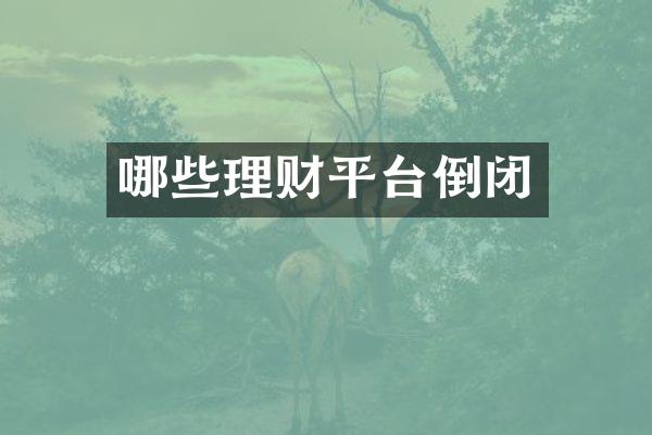 哪些理财平台倒闭