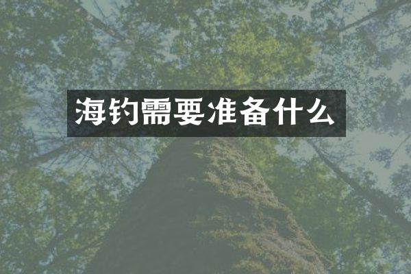 海钓需要准备什么