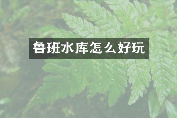 鲁班水库怎么好玩
