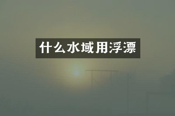 什么水域用浮漂