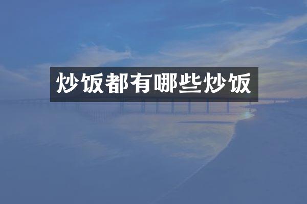 炒饭都有哪些炒饭