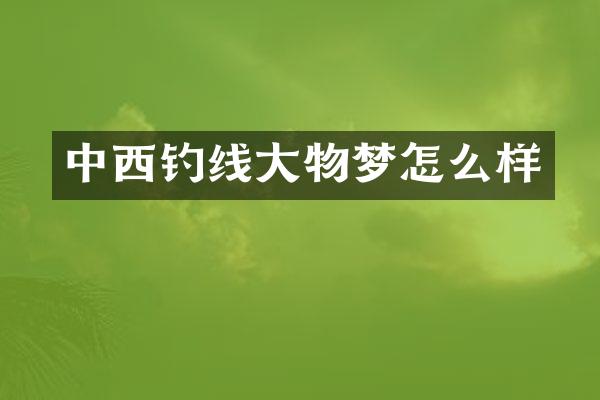 中西钓线大物梦怎么样