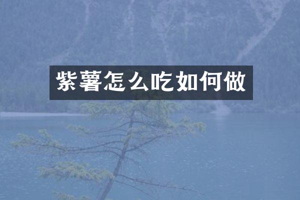 紫薯怎么吃如何做