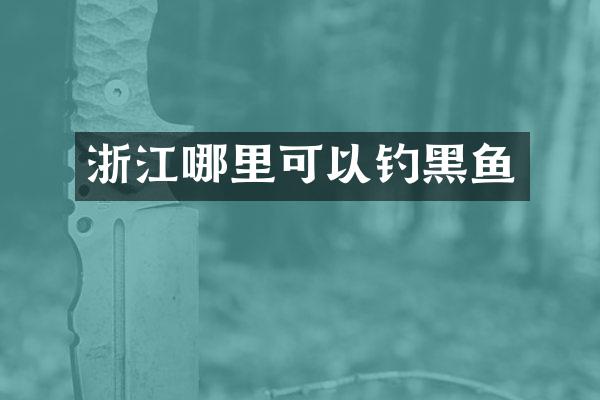 浙江哪里可以钓黑鱼