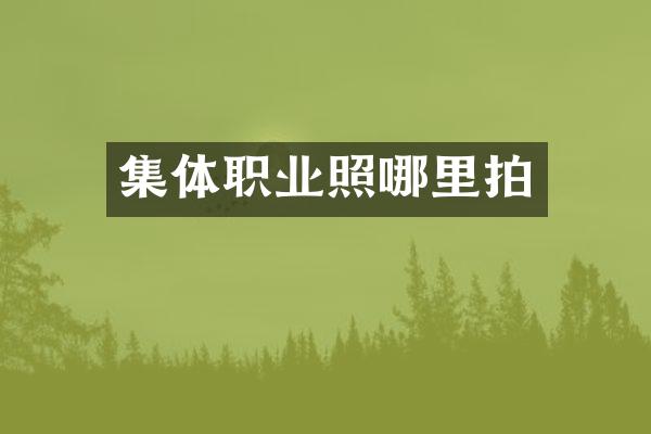 集体职业照哪里拍