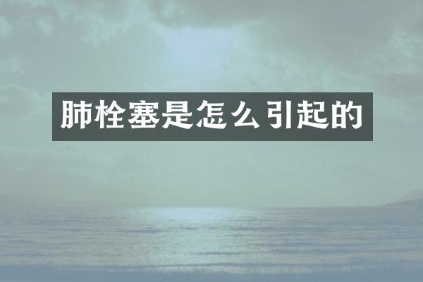 肺栓塞是怎么引起的