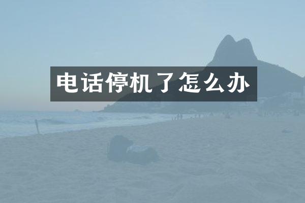 电话停机了怎么办