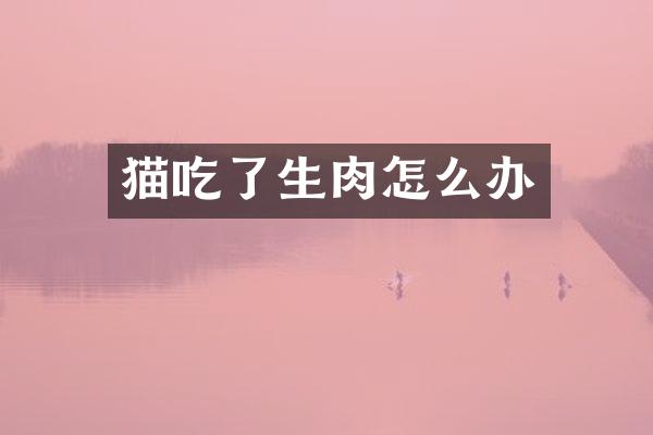 猫吃了生肉怎么办