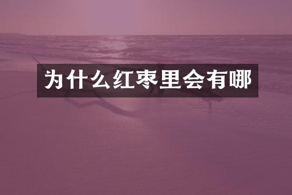 为什么红枣里会有哪