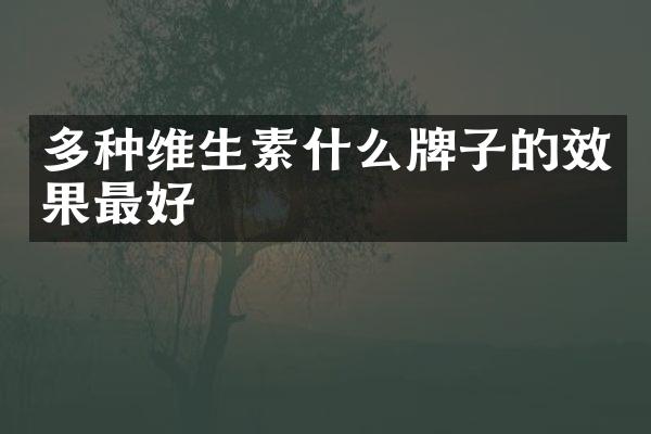 多种维生素什么牌子的效果最好