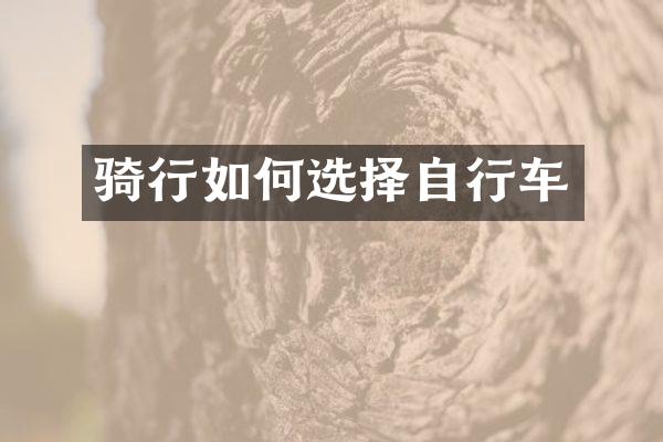 骑行如何选择自行车