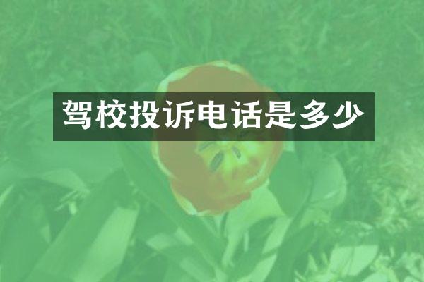 驾校投诉电话是多少